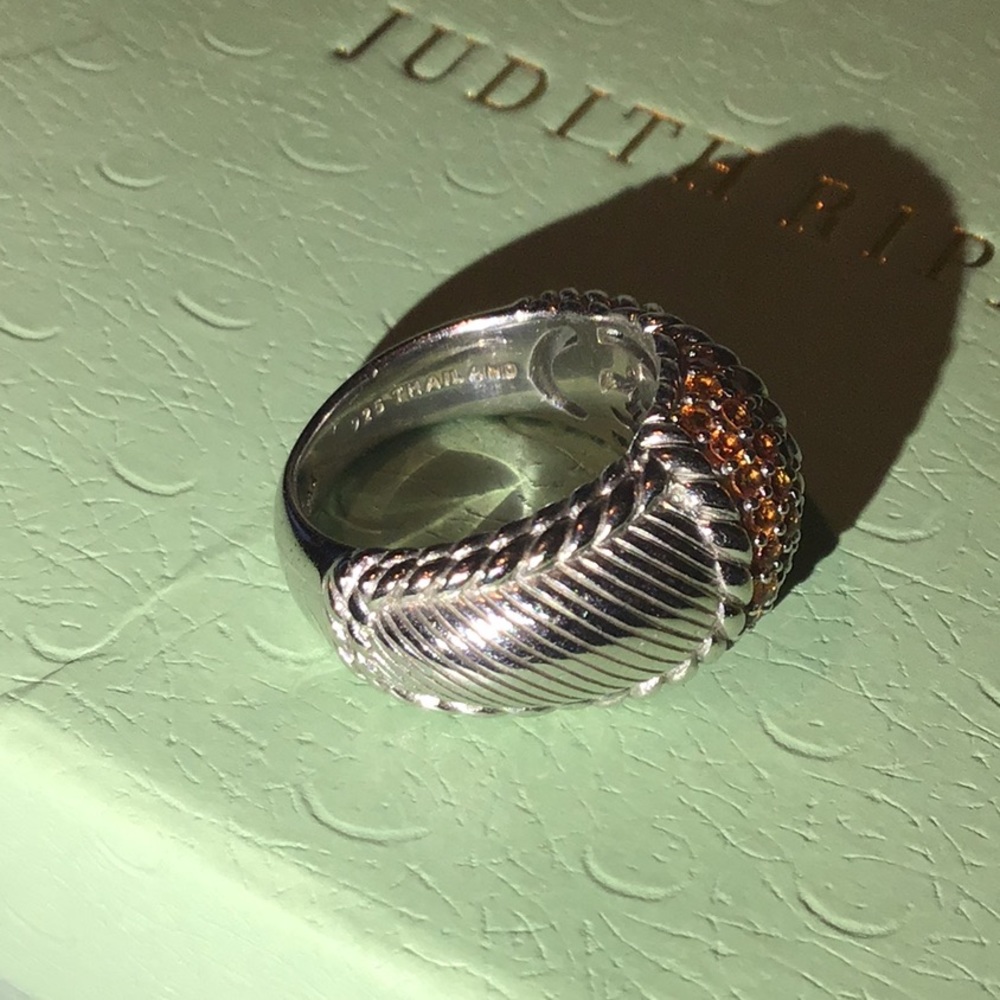 JUDITH RIPKA ORANGE SAPPHIRES DOME RING - Picture 6 of 9